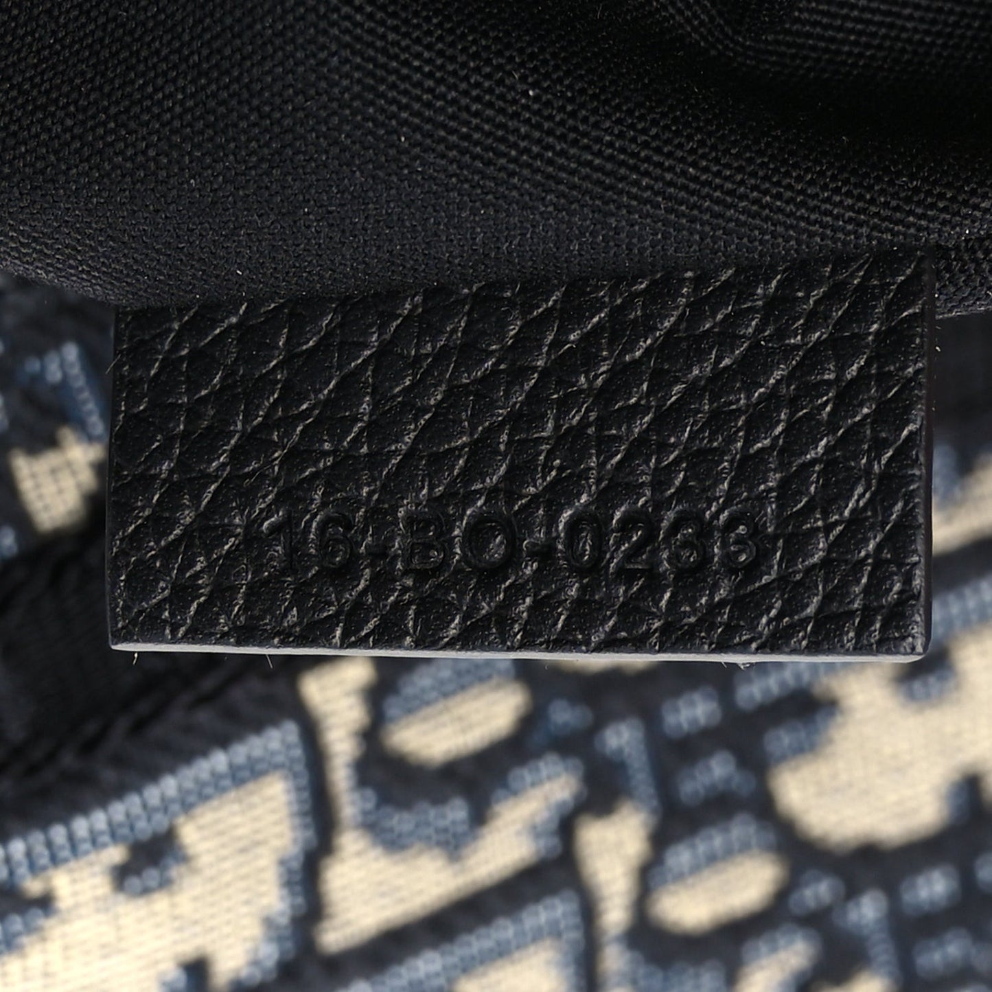 Grained Calfskin Oblique Scarab Sling Bag Blue Black