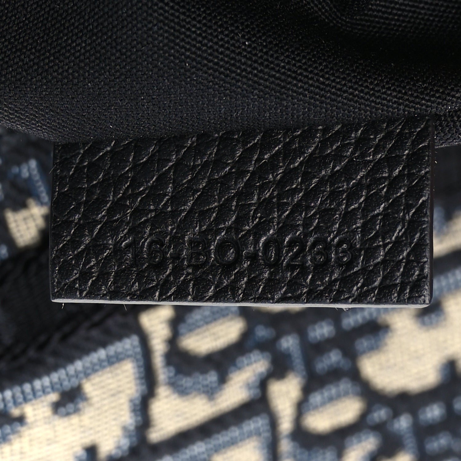 Christian Dior Grained Calfskin Oblique Scarab Sling Bag Blue Black 6 of 9