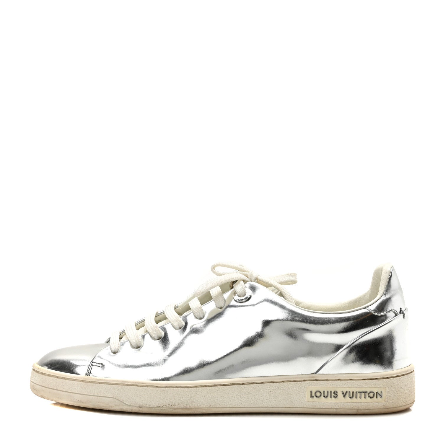 Louis Vuitton Metallic Calfskin Frontrow Sneakers 36.5 Silver 1 of 9