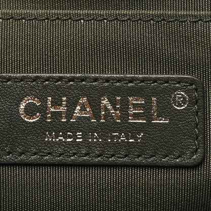 Chanel Fabric Chevron Braided Medium Boy Flap Black Dark Green 5 of 8