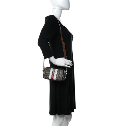 Burberry E-Canvas Monogram Stripe Micro Camera Bag Bridle Brown 2 of 10