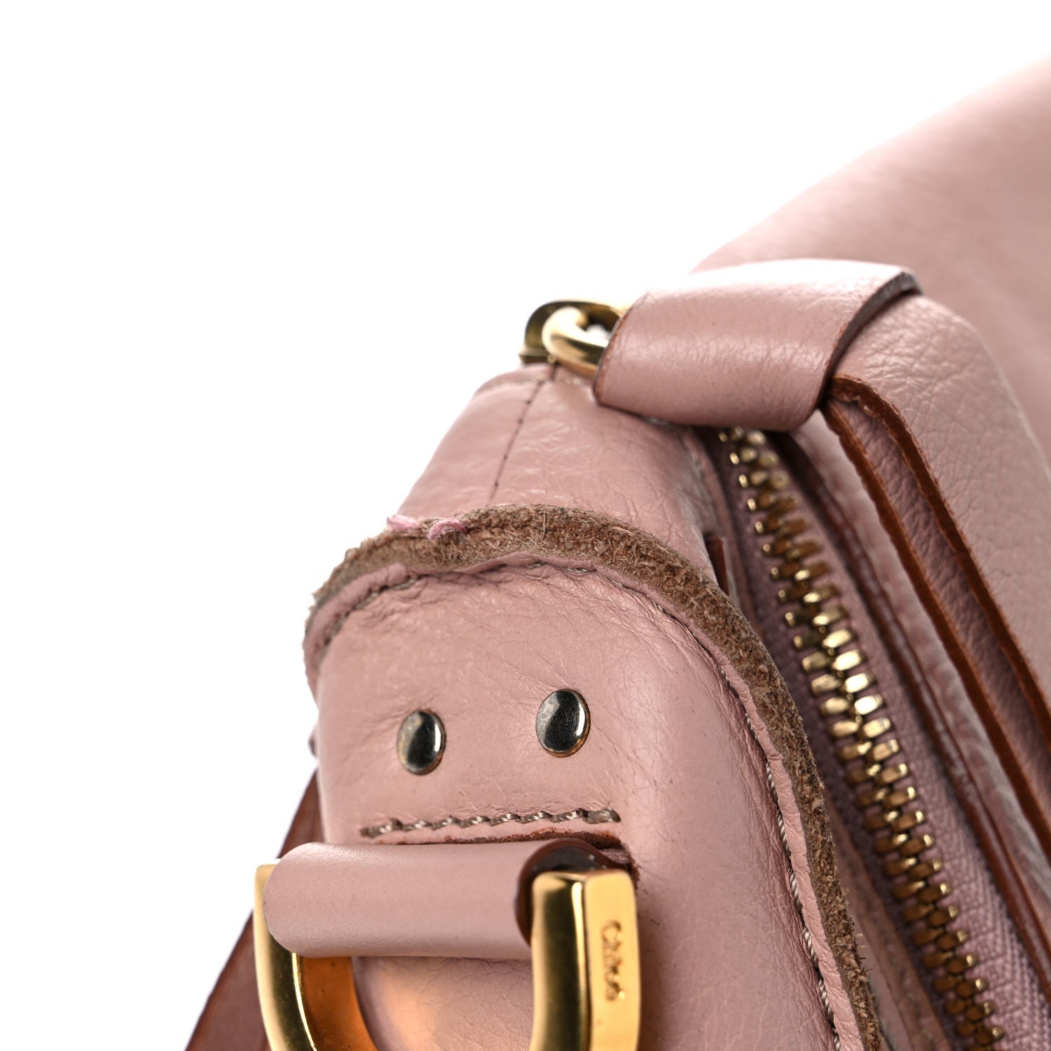 Chloe Calfskin Medium Marcie Round Zip Crossbody Blush Nude 18 of 24