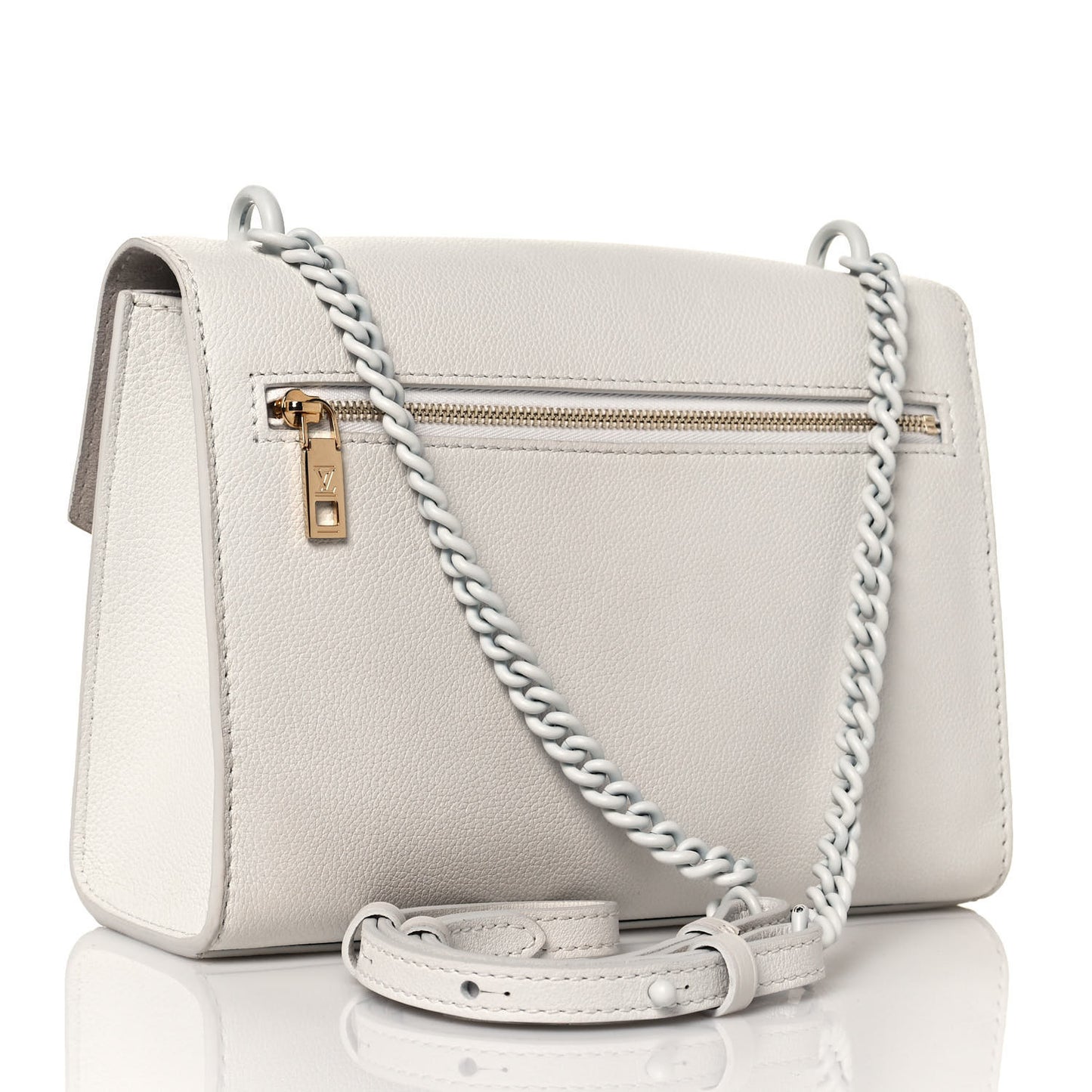 Soft Calfskin Mylockme Chain Bag BB White
