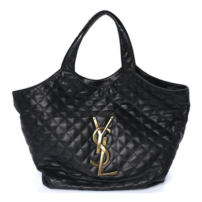 Saint Laurent Lambskin Quilted Maxi Icare Shopping Tote Black 1 of 7
