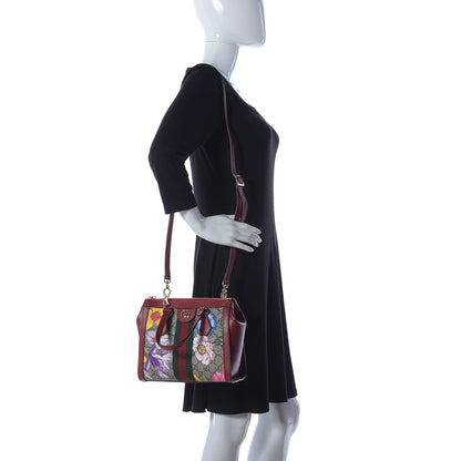 Gucci GG Supreme Monogram Flora Web Small Ophidia Tote Bag Red 2 of 12