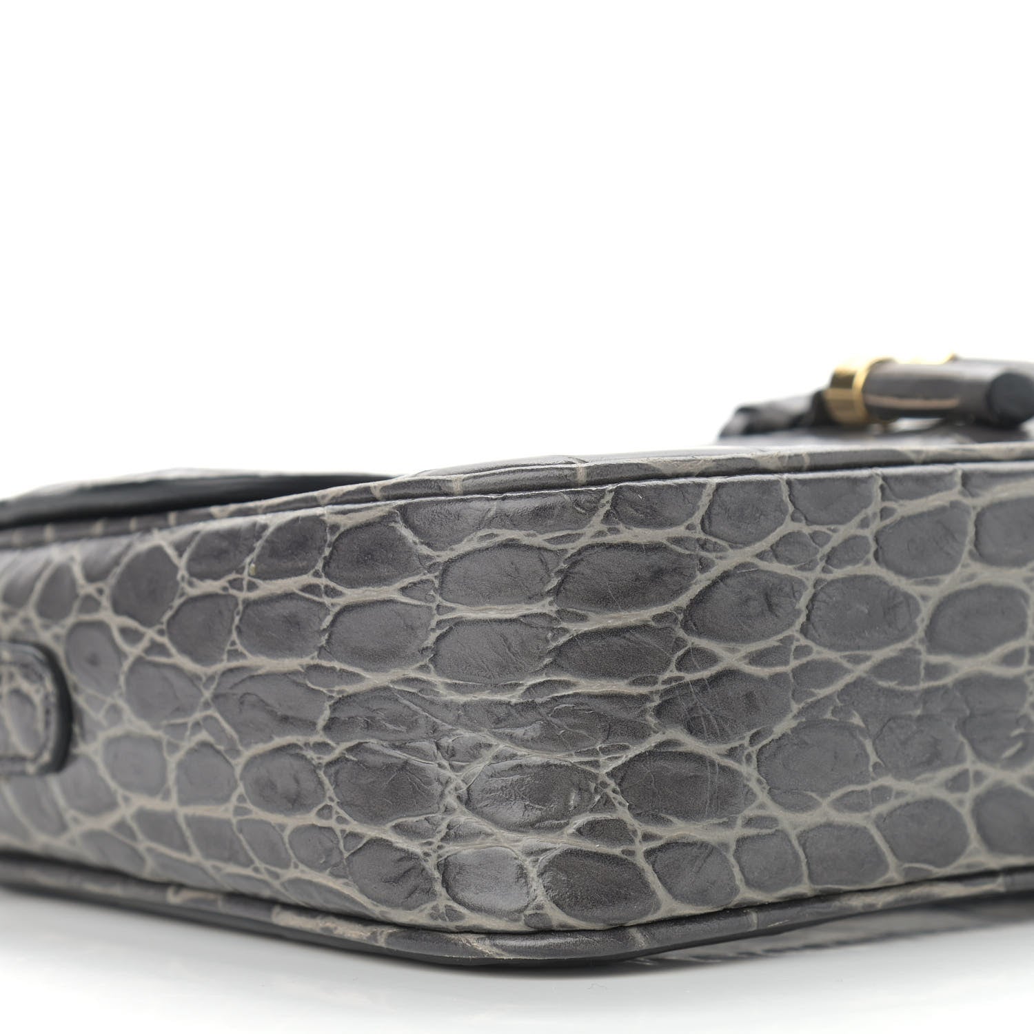 Celine Calfskin Crocodile Embossed Medium Tassel Bag Anthracite 10 of 12