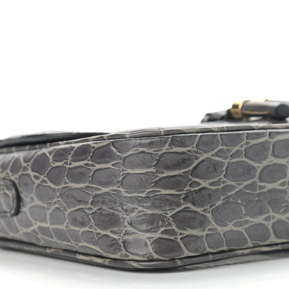 Celine Calfskin Crocodile Embossed Medium Tassel Bag Anthracite 10 of 12