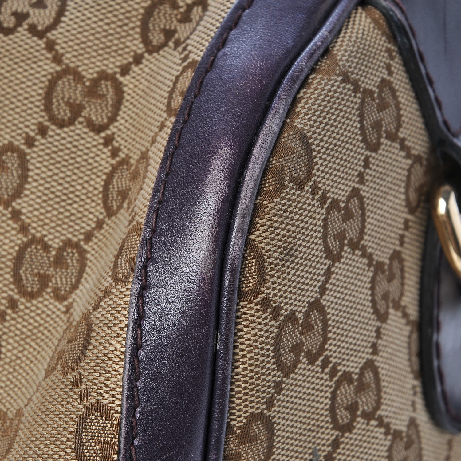 Gucci Monogram Vintage Web Medium Boston Dark Purple 12 of 19