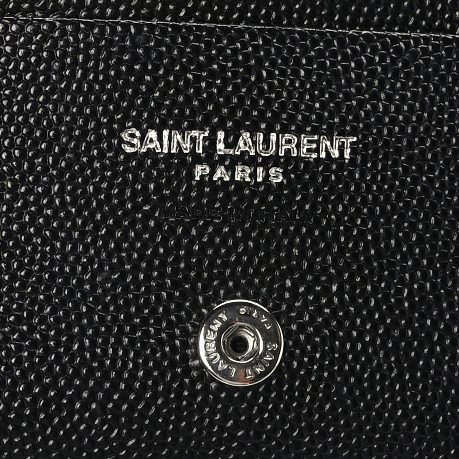 Saint Laurent Grain De Poudre Matelasse Chevron Monogram Card Case Black 7 of 7