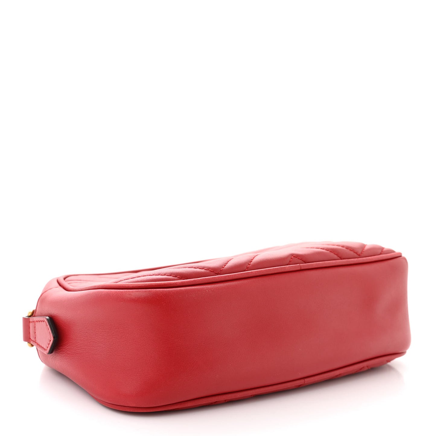 Calfskin Matelasse Small GG Marmont Chain Shoulder Bag Hibiscus Red