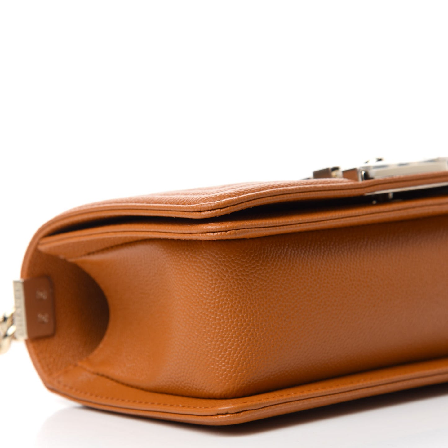 Caviar Quilted Small Boy Flap Light Brown