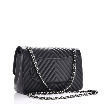 Chanel Lambskin Chevron Quilted Jumbo Double Flap Black 4 of 9
