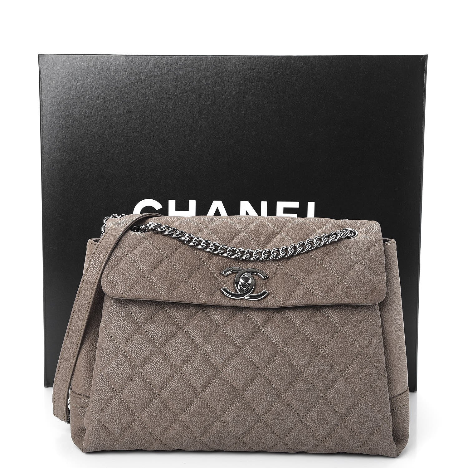 Chanel Iridescent Caviar Medium Lady Pearly Flap Khaki 14 of 14