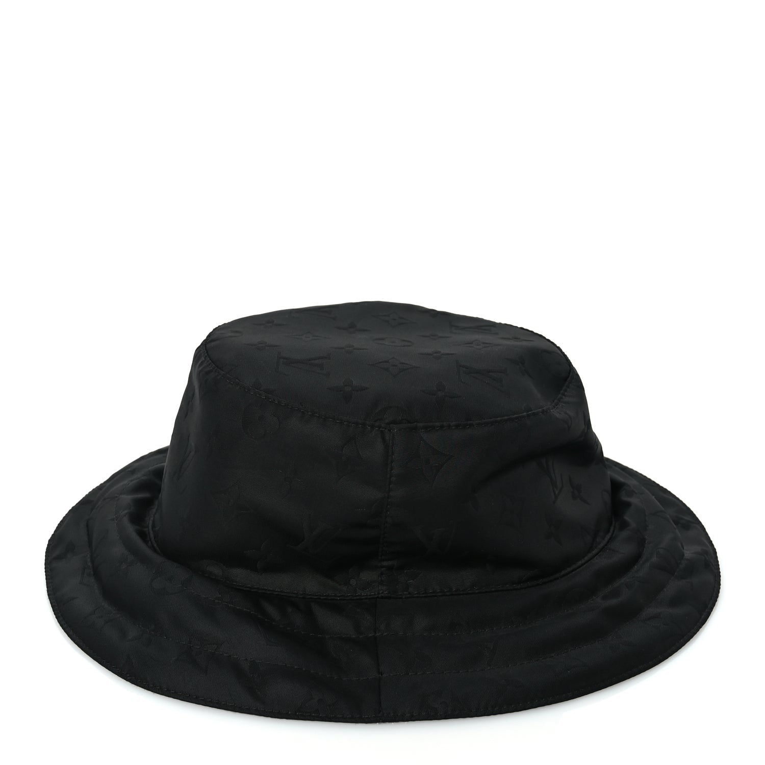 Louis Vuitton Nylon Monogram Reversible Rain Bucket Hat L Black 6 of 8