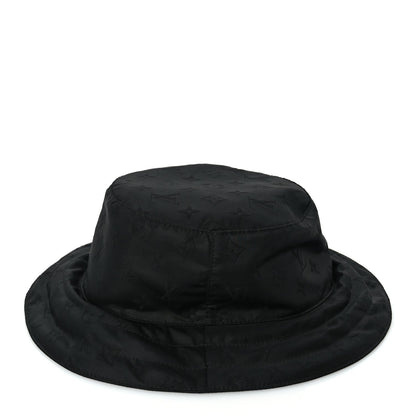 Louis Vuitton Nylon Monogram Reversible Rain Bucket Hat L Black 6 of 8