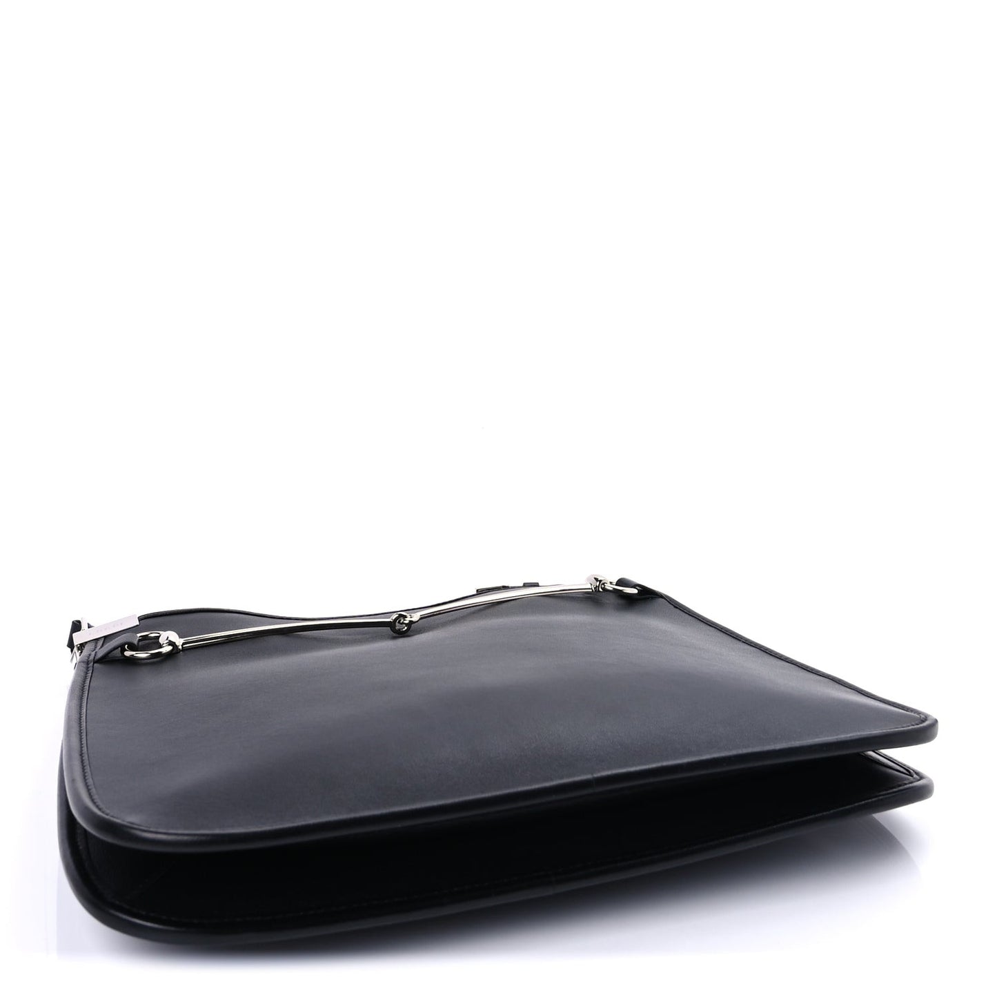 Calfskin Horsebit Slim Shoulder Bag  Black