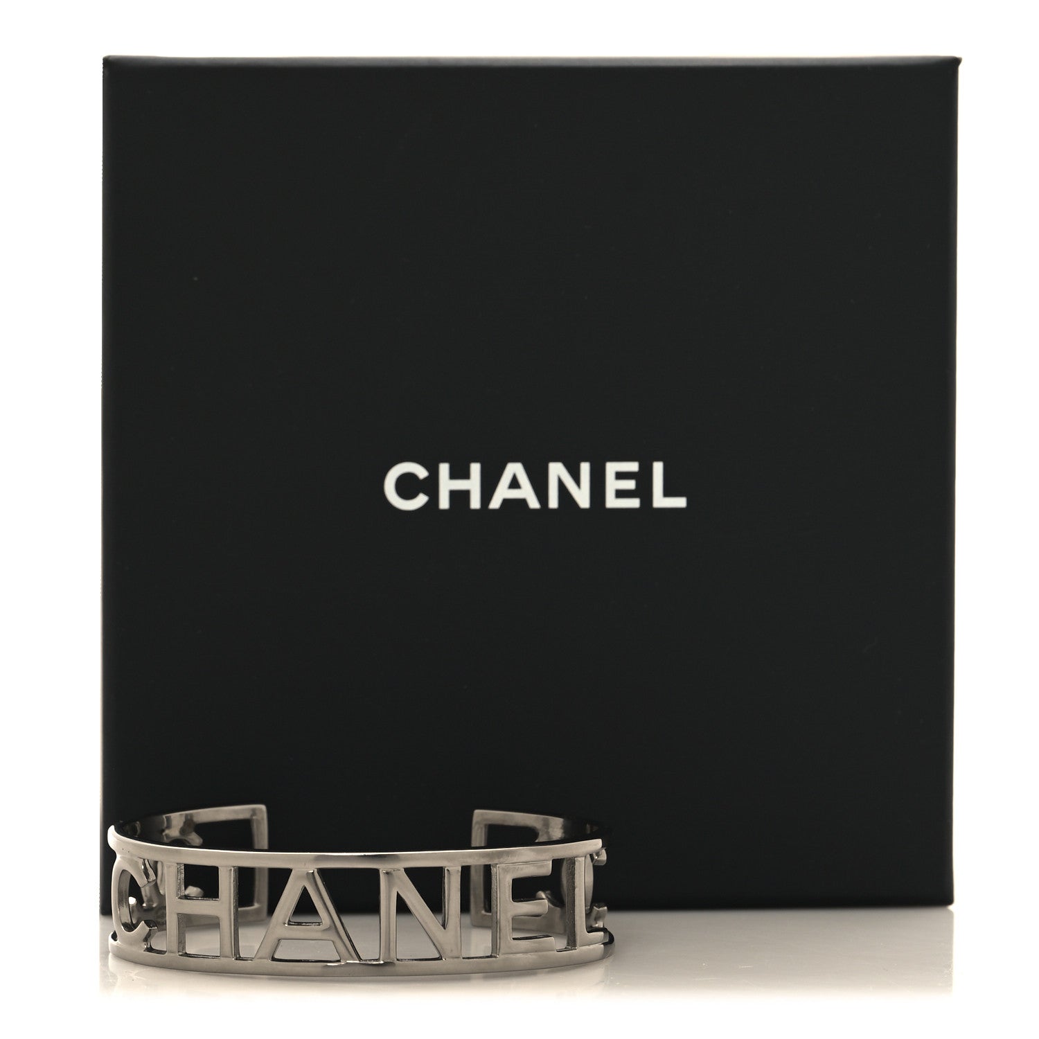 Chanel Ruthenium Logo Cuff Bracelet 5 of 5