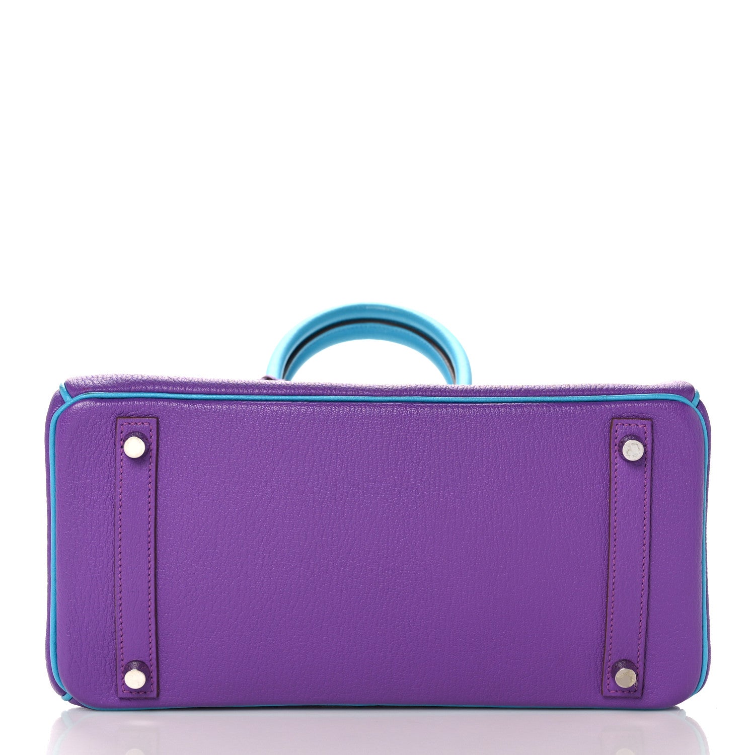 Hermes Chevre Horseshoe Birkin 30 Parme Bleu Aztec 6 of 35