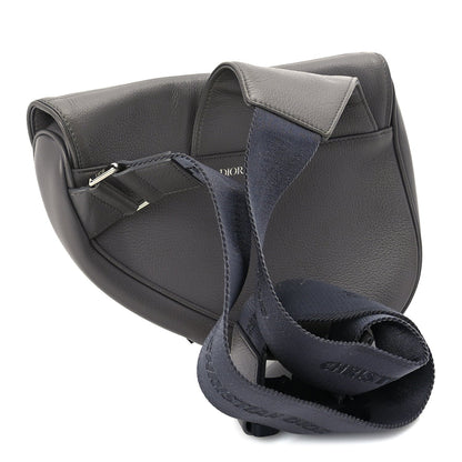 Christian Dior Grained Calfskin Mens Saddle Bag  Grey 2 of 8