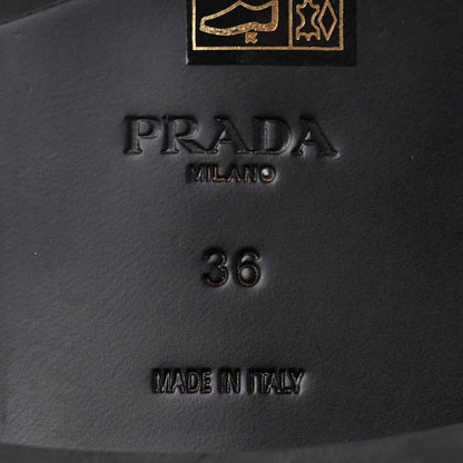 Prada Spazzolato Metal Triangle Logo 20mm Loafers 36 Black 6 of 10