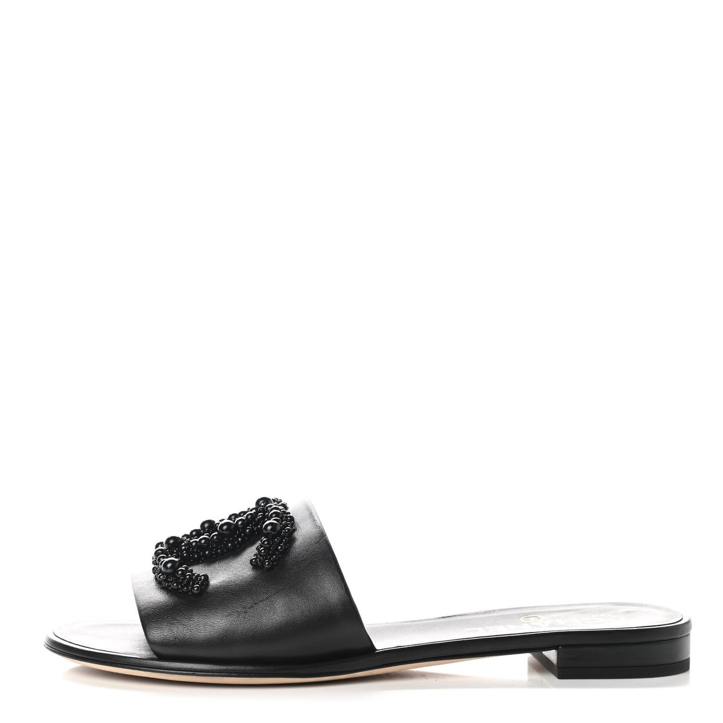 Lambskin Beaded CC Mules 39.5 Black