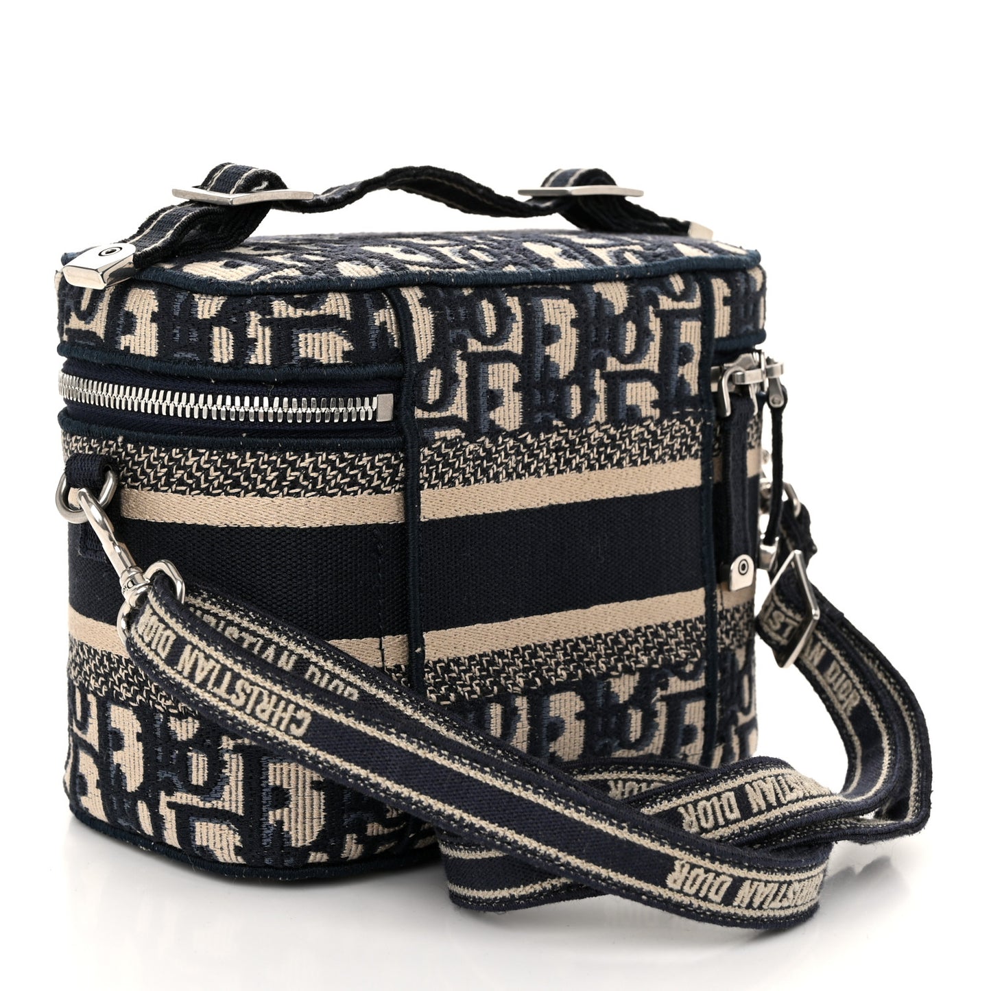 Oblique Small Diortravel Vanity Case With Shoulder Strap Blue