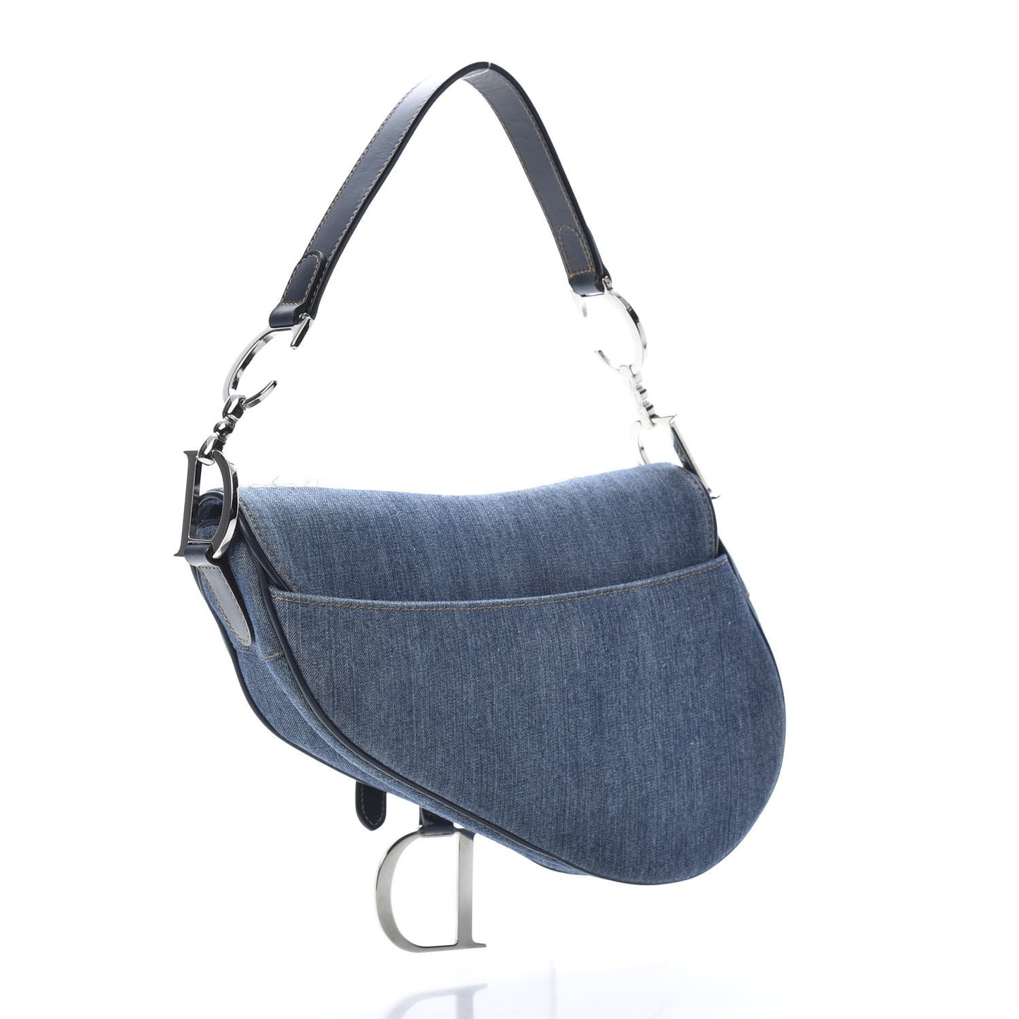 Denim Embroidered Saddle Bag Blue Multi