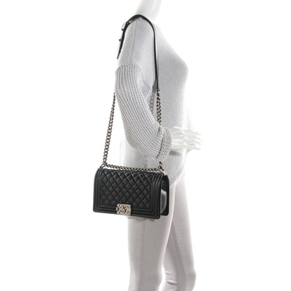 Chanel Calfskin Quilted Medium Boy Flap Black 2 of 9