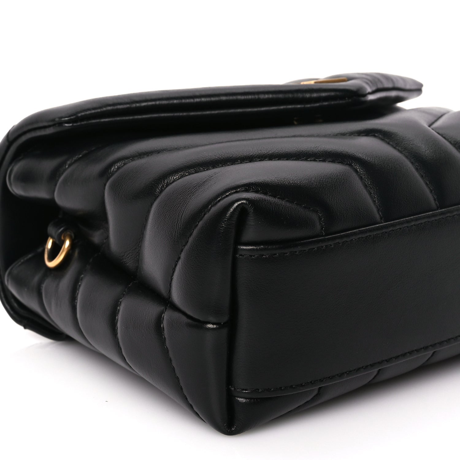 Saint Laurent Calfskin Y Quilted Monogram Toy Loulou Crossbody Bag Black 9 of 9
