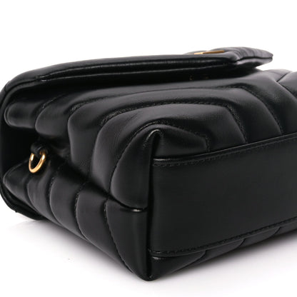 Saint Laurent Calfskin Y Quilted Monogram Toy Loulou Crossbody Bag Black 9 of 9