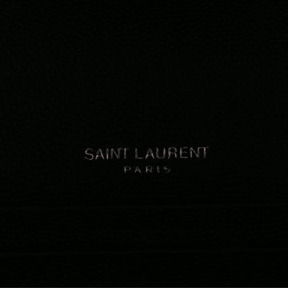 Saint Laurent Grain De Poudre Matelasse Chevron Monogram Flap Wallet Black 6 of 7