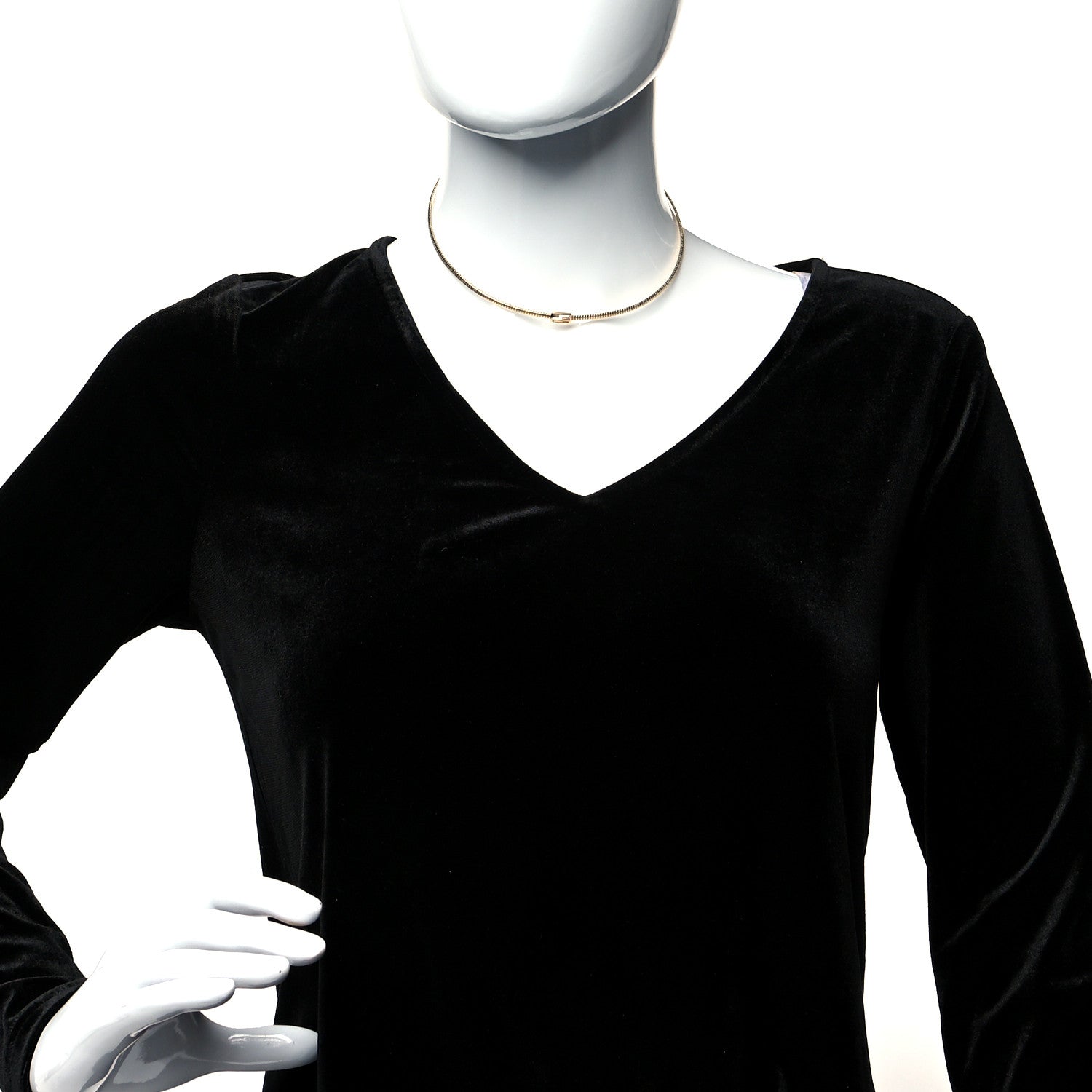 Fendi Metal Baguette Necklace Gold 2 of 5