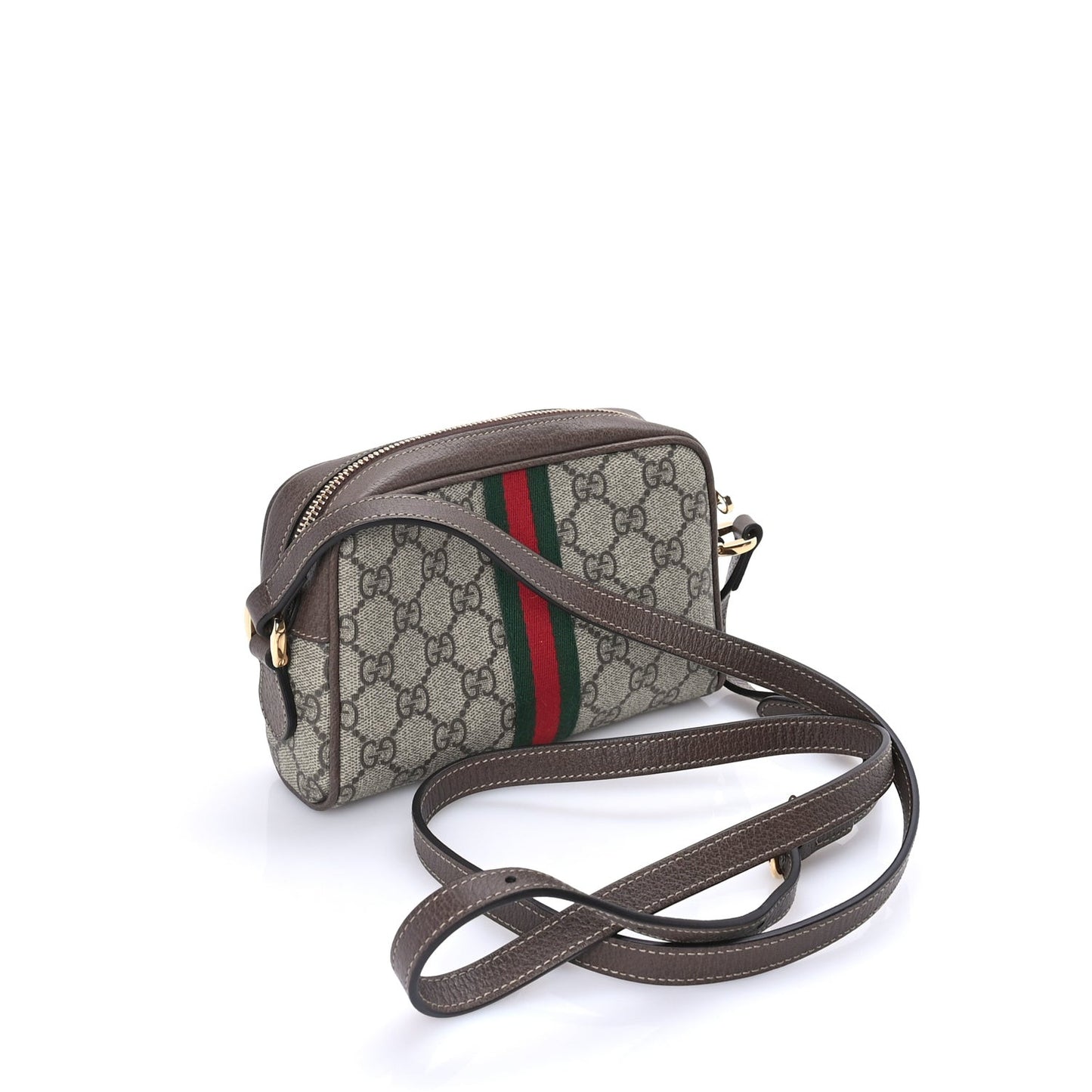 GG Supreme Monogram Web Mini Ophidia Shoulder Bag  Brown