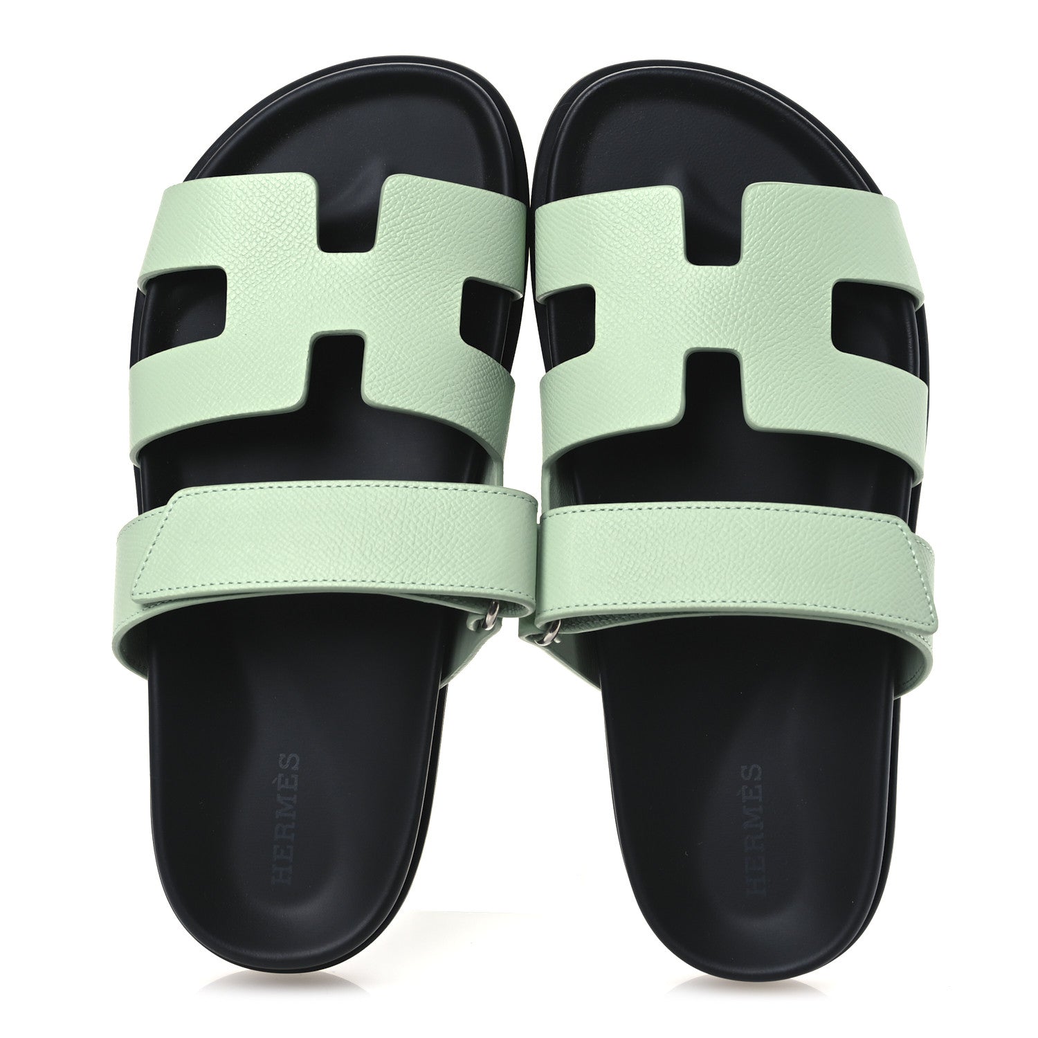 Hermes Epsom Womens Chypre Sandals 37 Vert Jade 2 of 11