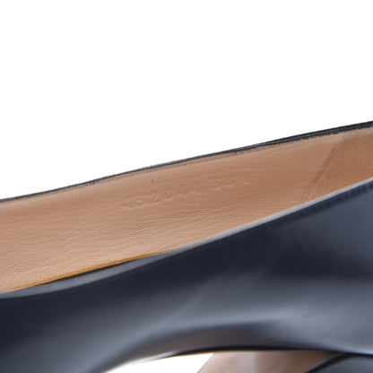 Gucci Malaga Kid Web Bow Pumps 38.5 Navy 6 of 9