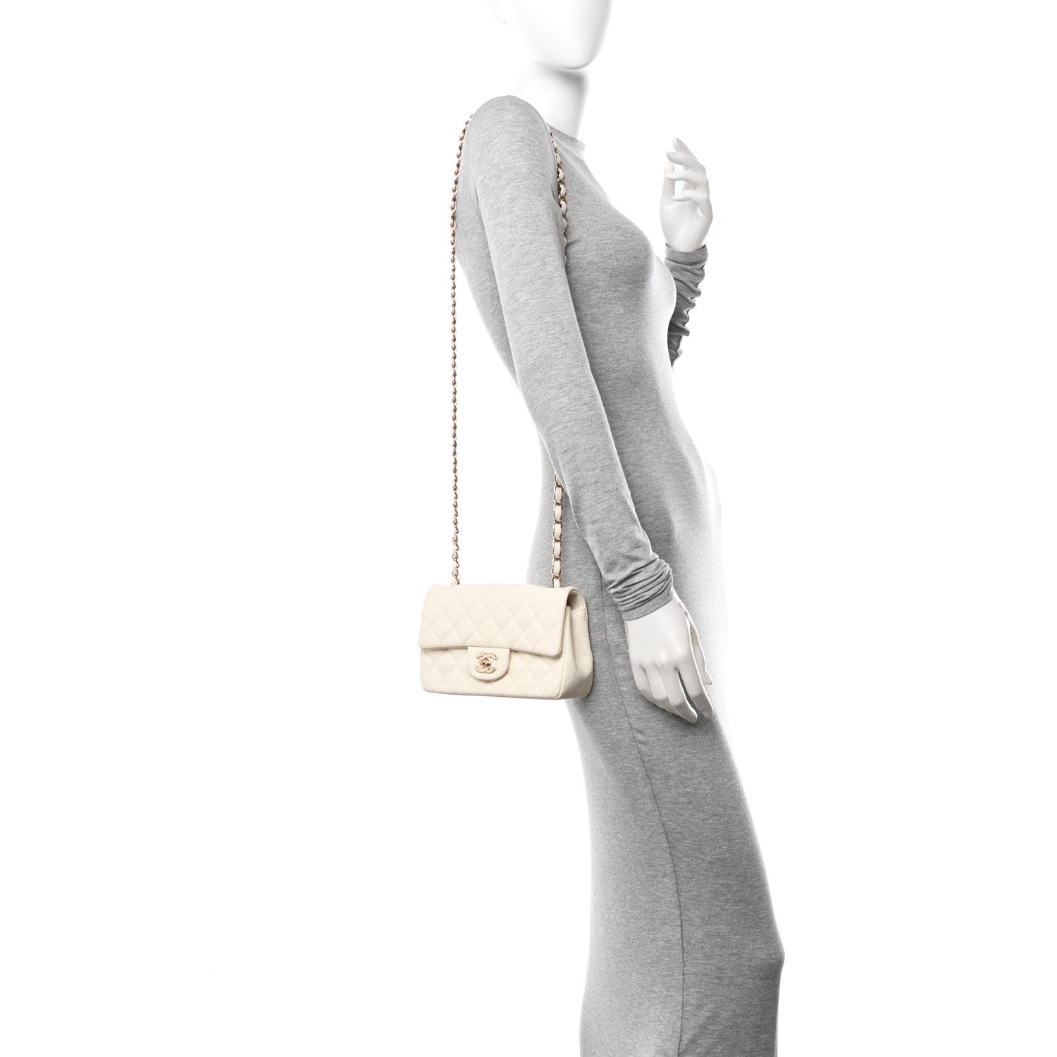 Chanel Lambskin Quilted Mini Rectangular Flap White 2 of 12