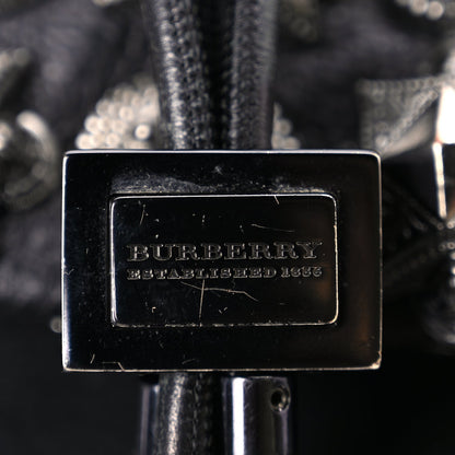 Burberry Calfskin Mason Warrior Studded Hobo Black 5 of 9
