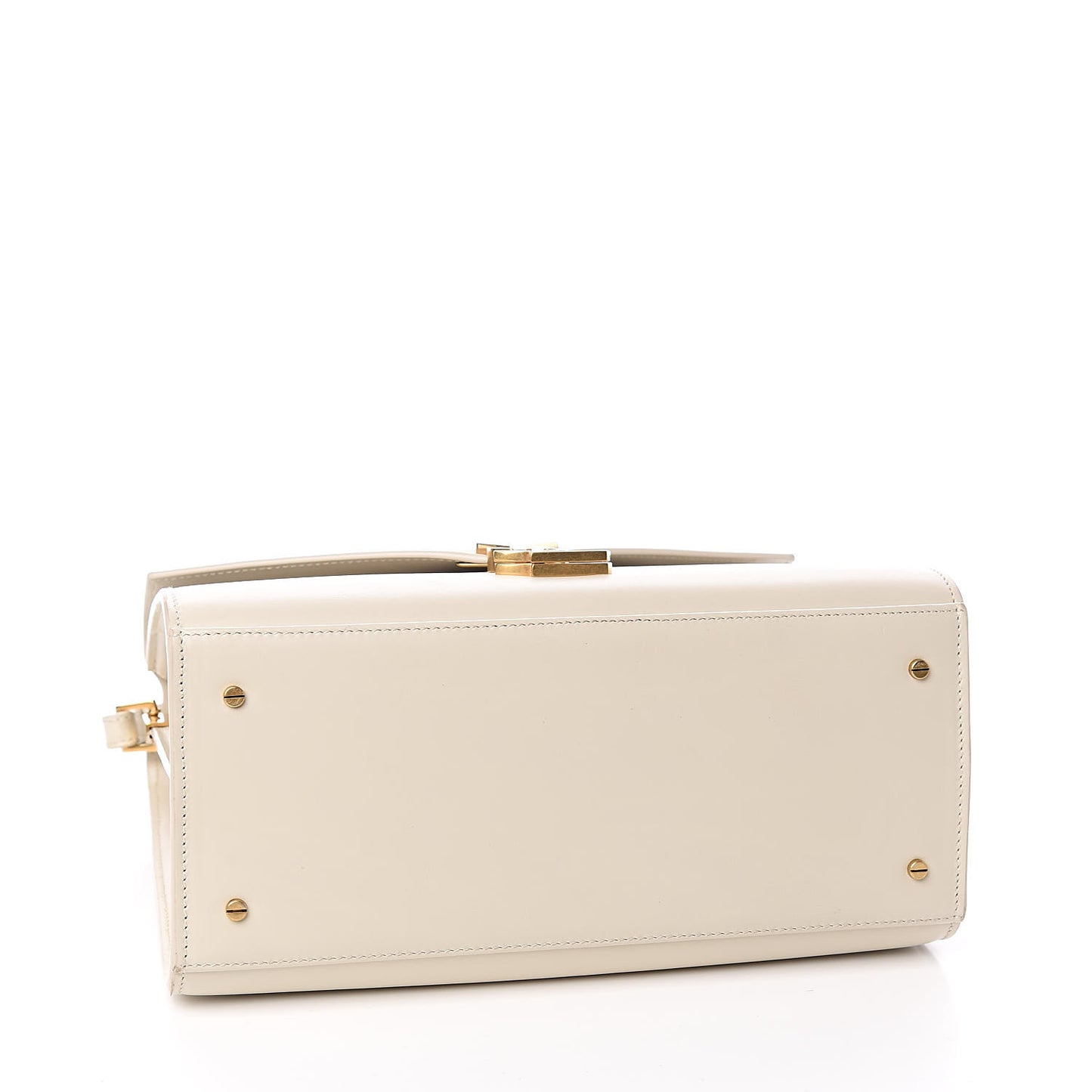 Smooth Calfskin Medium Classic Monogram Cassandra Top Handle Crema Soft Rouge Legion