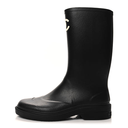 Chanel Caoutchouk CC High Boots 40 Black 1 of 7