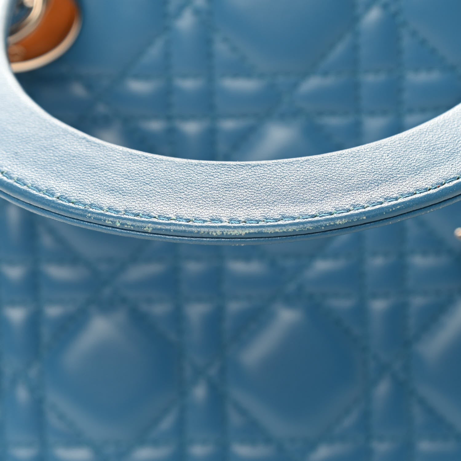 Christian Dior Lambskin Cannage Medium Lady Dior Blue Pastel 9 of 11