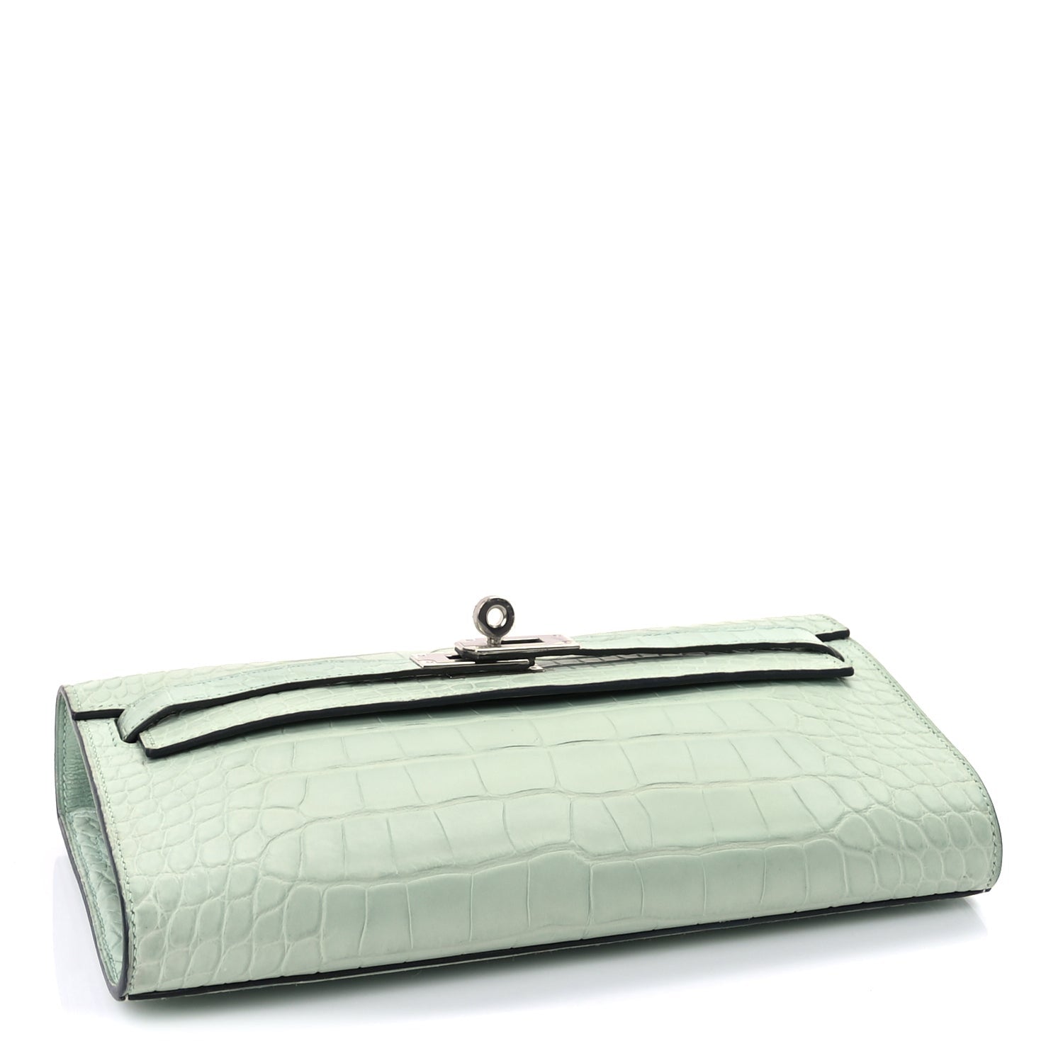Hermes Matte Alligator Kelly Wallet To Go Vert D Eau 4 of 9