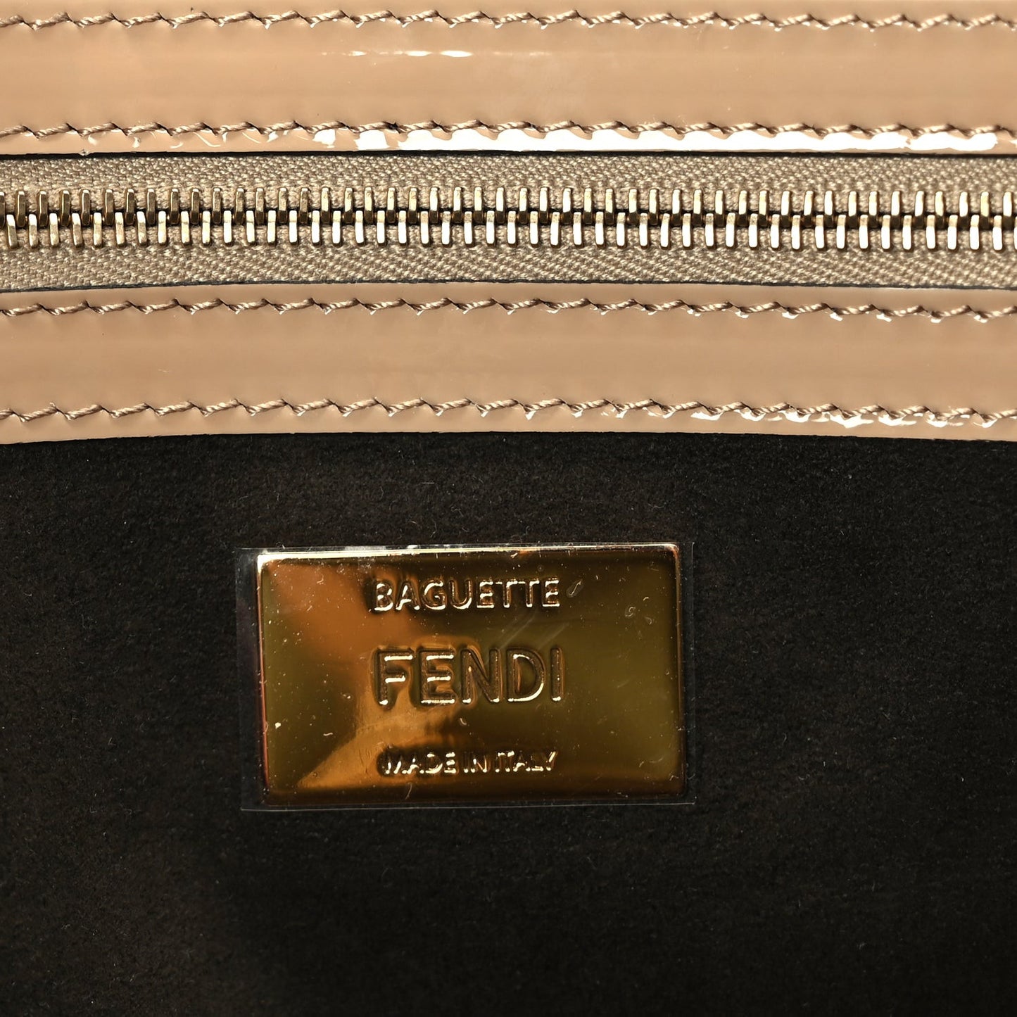 Shearling Vitello Vernice Mou Pequin Striped Baguette  Tobacco Black Tortora