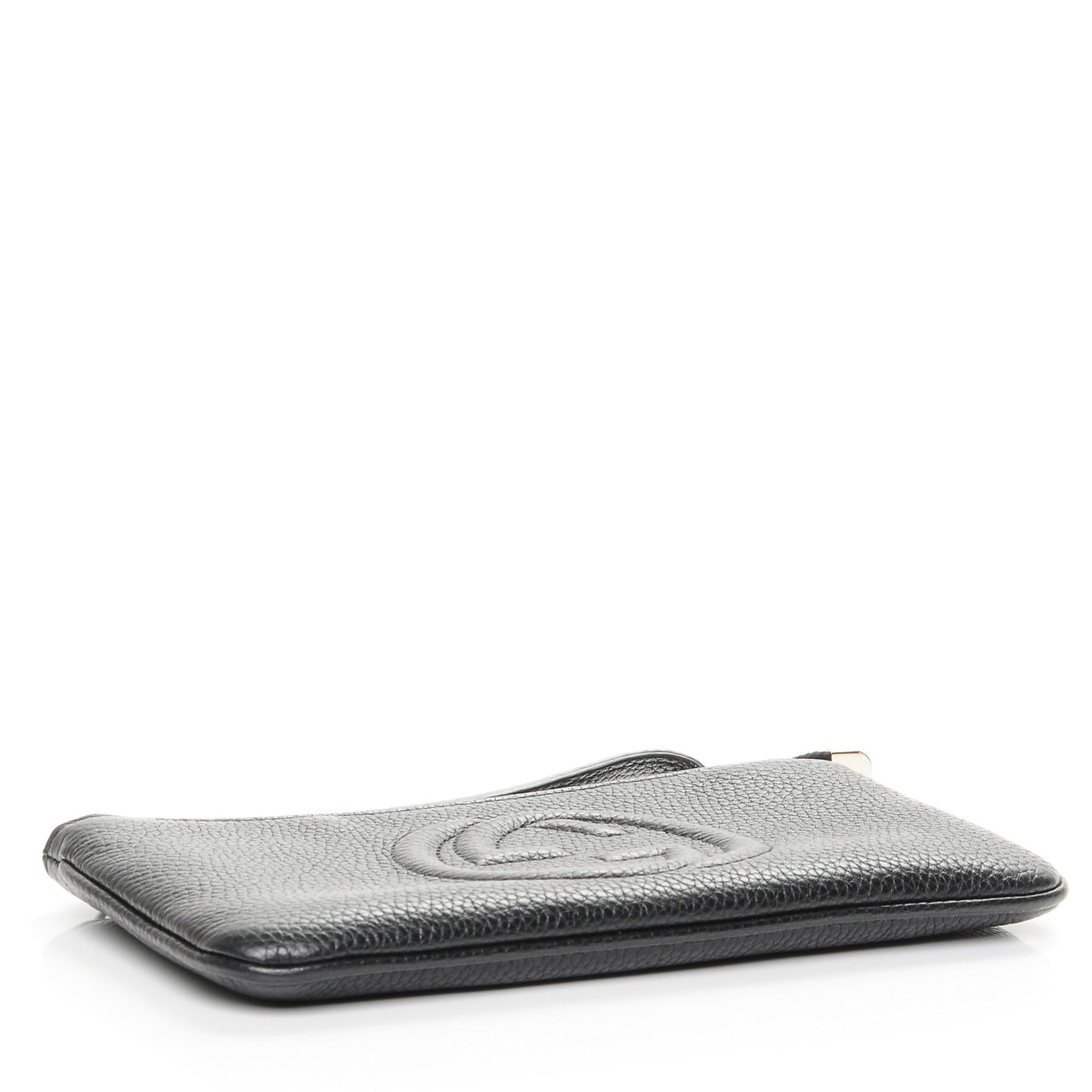 Pebbled Calfskin Soho Wristlet Black