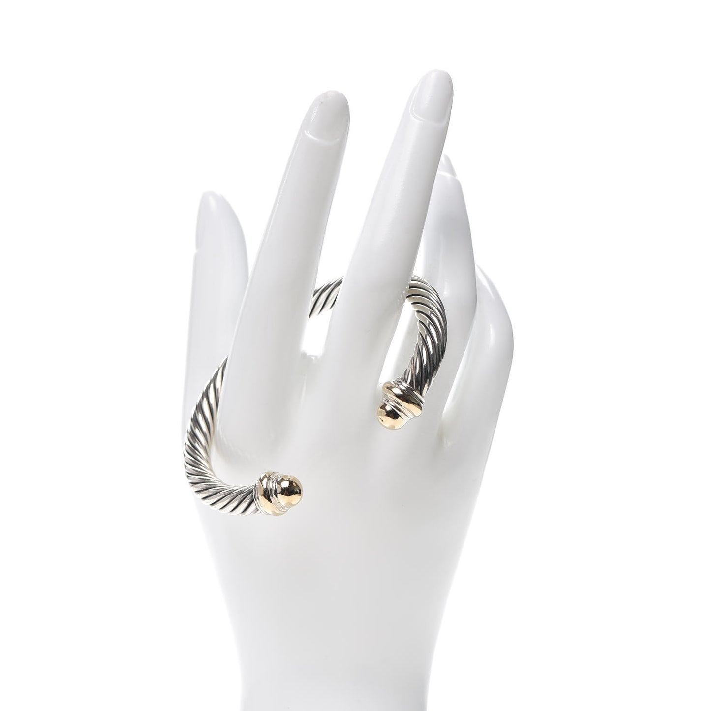 Sterling Silver 14K Yellow Gold 7mm Cable Classics Bracelet