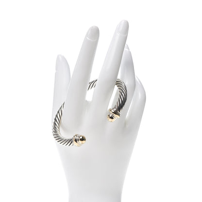 David Yurman Sterling Silver 14K Yellow Gold 7mm Cable Classics Bracelet 2 of 5