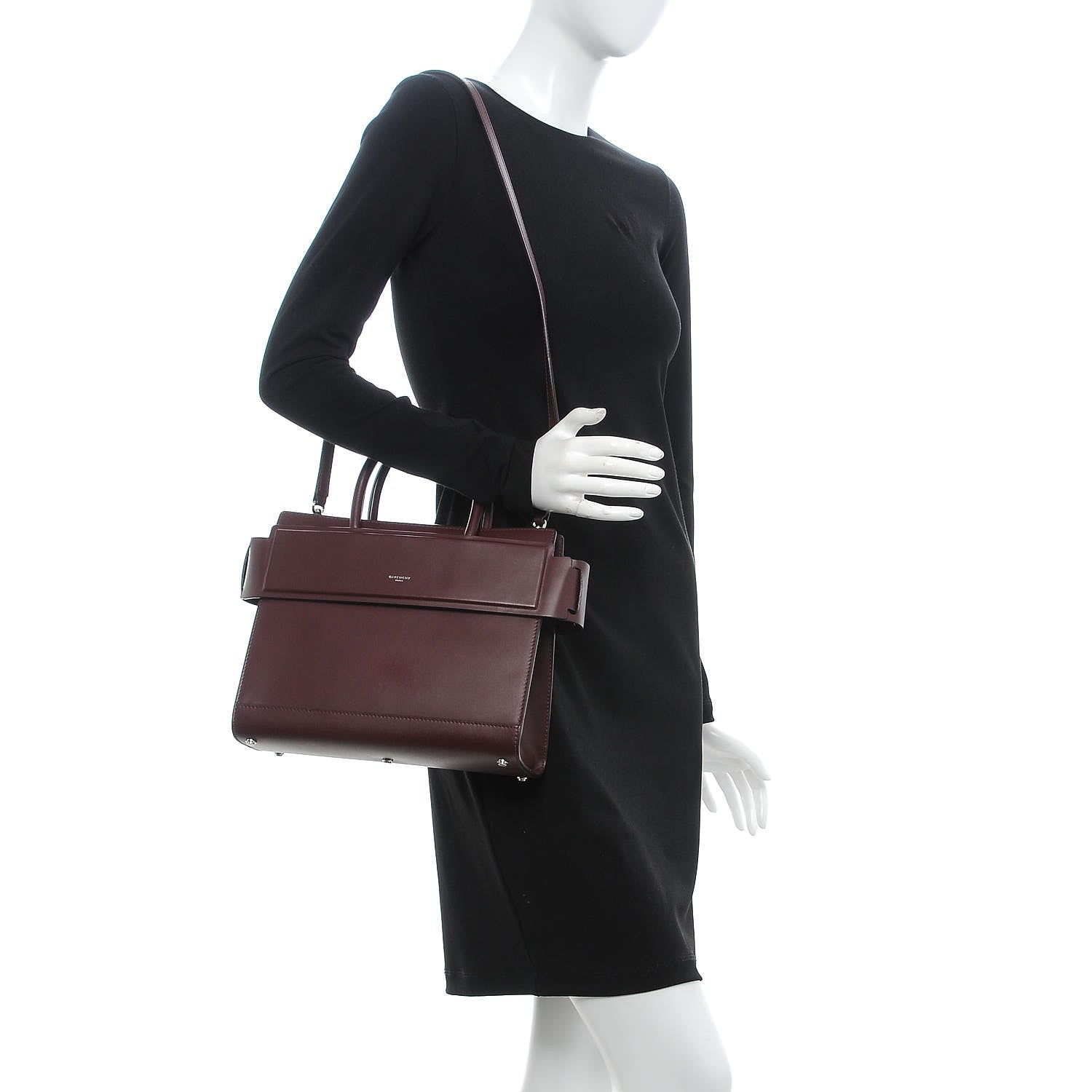 Givenchy Smooth Calfskin Small Horizon Satchel Oxblood 2 of 6