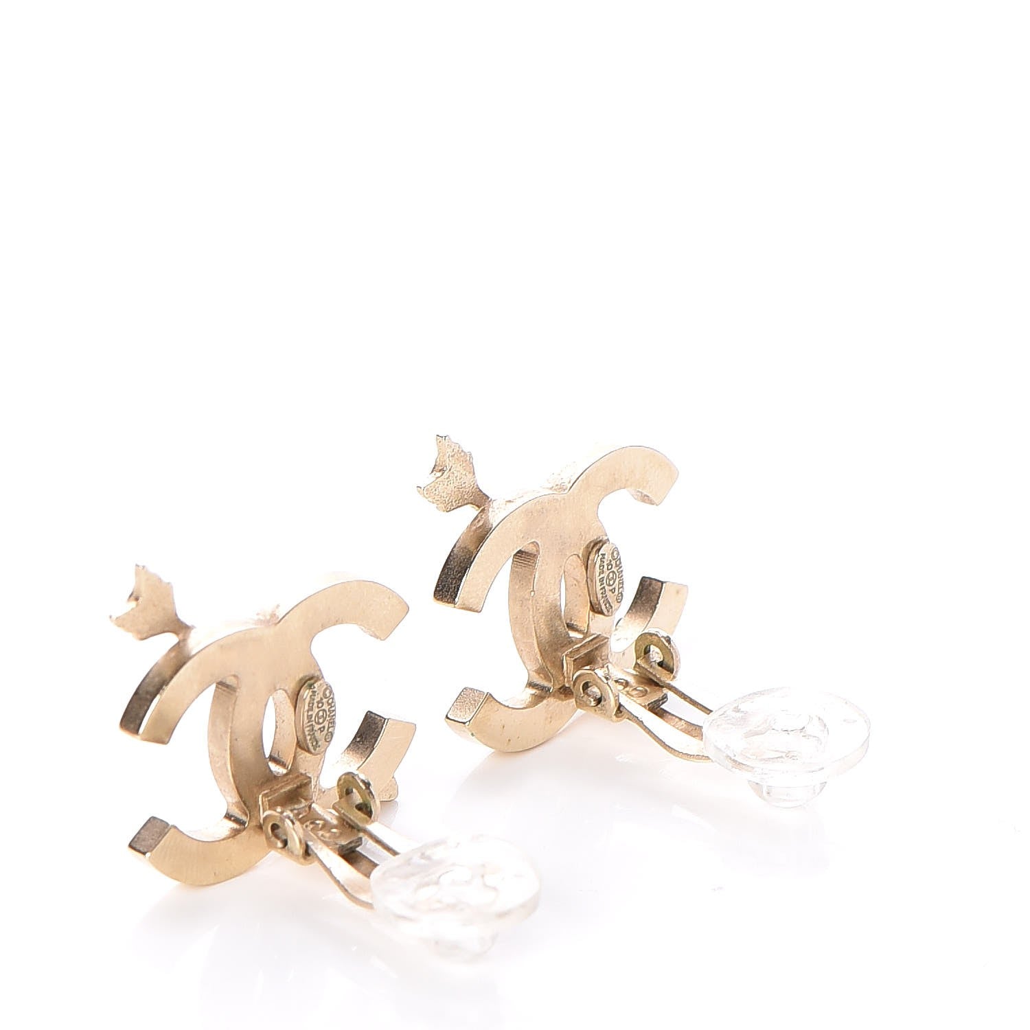 Chanel Enamel CC Arrow Earrings Beige 3 of 4
