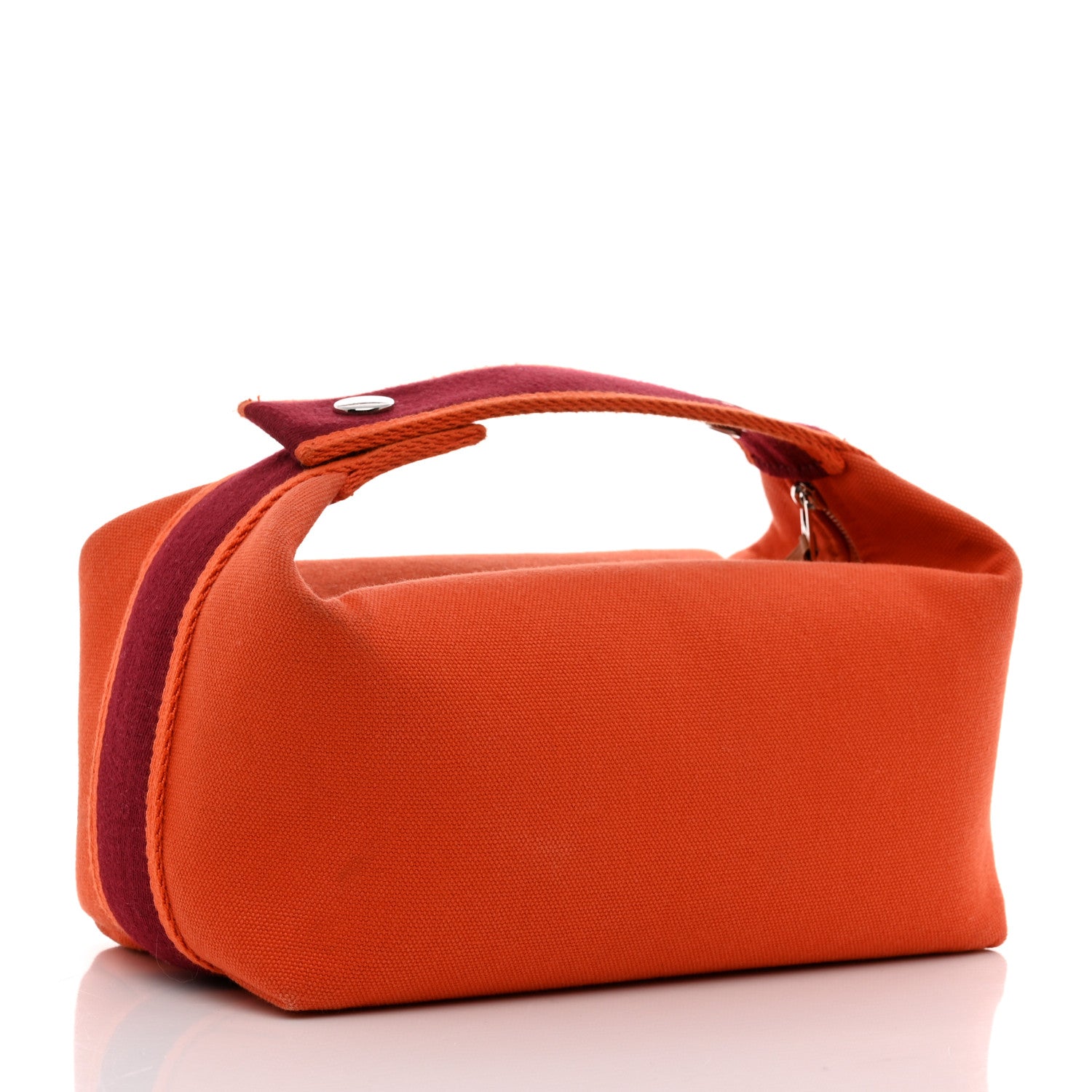 Hermes Canvas Small Bride-A-Brac Pouch Orange Burgundy 3 of 8