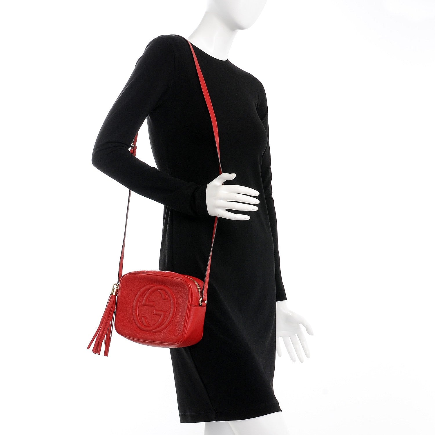 Gucci Pebbled Calfskin Small Soho Disco Bag Tabasco Red 2 of 7