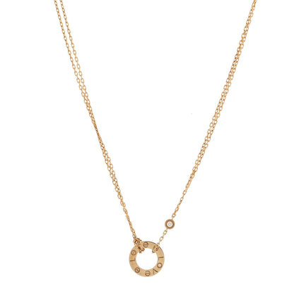 Cartier 18K Yellow Gold 2 Diamond LOVE Necklace 2 of 5
